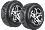 Sett med to forsterkede hjul til tilhenger LINGLONG TIRE 195/55 R10C 98/96N ALU UNITRAILER FELG 6Jx10" 5x112 ET:-4