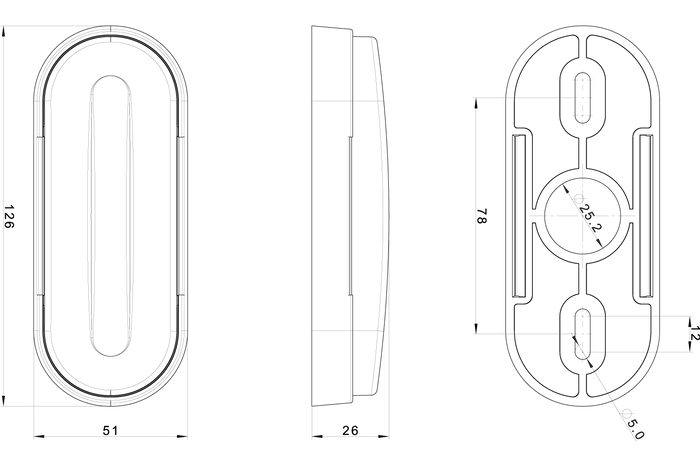 FRISTOM FT-070 LED-markeringslampe universal