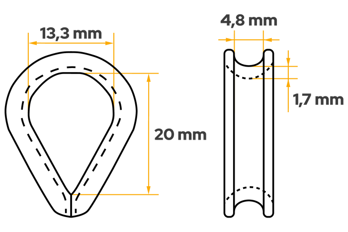 DROMET KU.4 tau-fingerbøsse, stålvinge, 4 mm