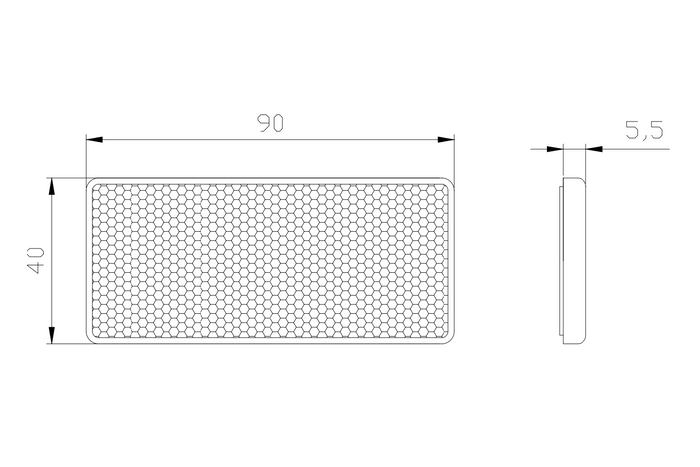 Rektangulær reflektor hvit FRISTOM DOB-035B 90x40mm reflektorlampe