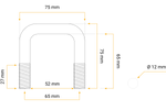 U-bolt med muttere og skiver M12 65/52/65