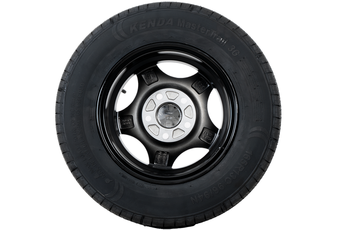 Forsterket hjul for tilhenger KENDA DEKK 165/80 R13C 96/94N ALU FELG STARCO polert 5Jx13"H2 5x112 ET:30