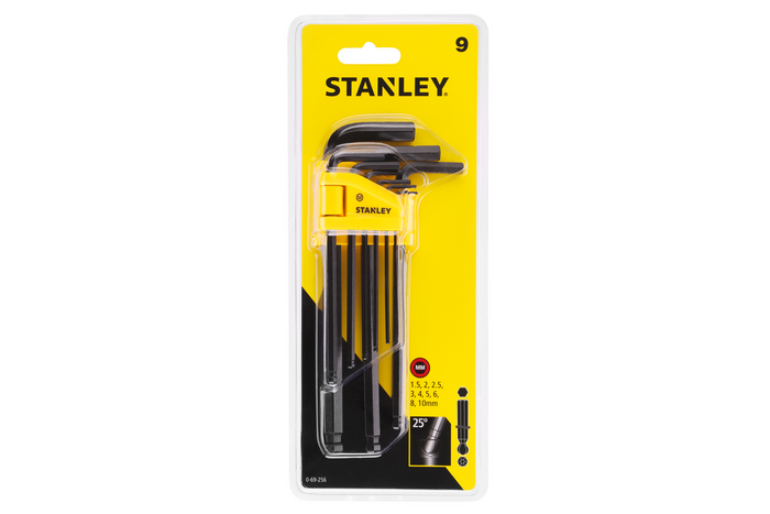 STANLEY Unbrakonøkler, kuleformede sekskantnøkler 1,5–10 mm, 9 stk.