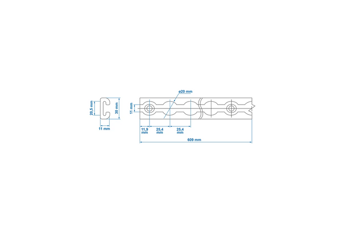 ProPlus 342172 lasteskinne for flyselskaper, lasteskinne i aluminium, 30 cm