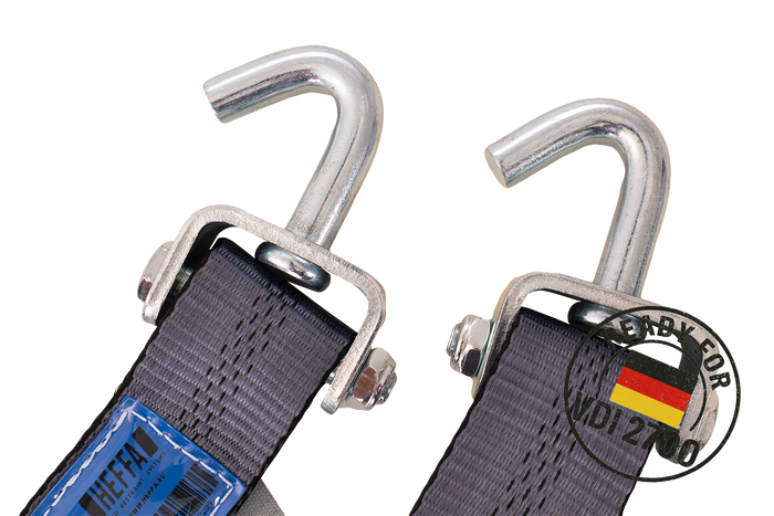 HEFFA CARLINE 130 bergingsbil transportbelte hjulsikringsbelte 2,8m/50mm/5t VDI 2700