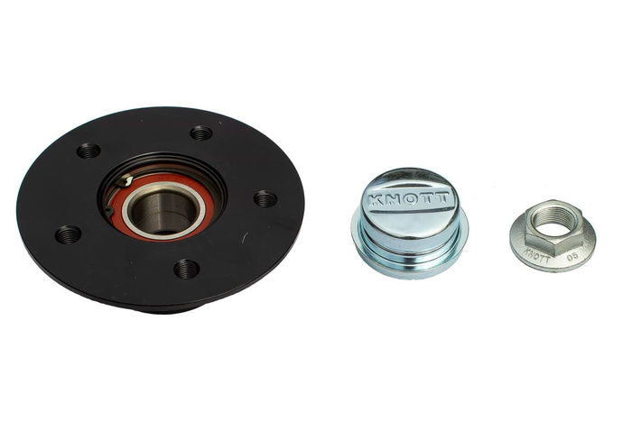 Nav med lager for ubremset aksel KNOTT 5x112, mutterdekselsett