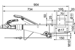AL-KO 161S påløpsanordning med AK161 tilhengerfeste for en 1600 kg tilhenger med firkantet drag