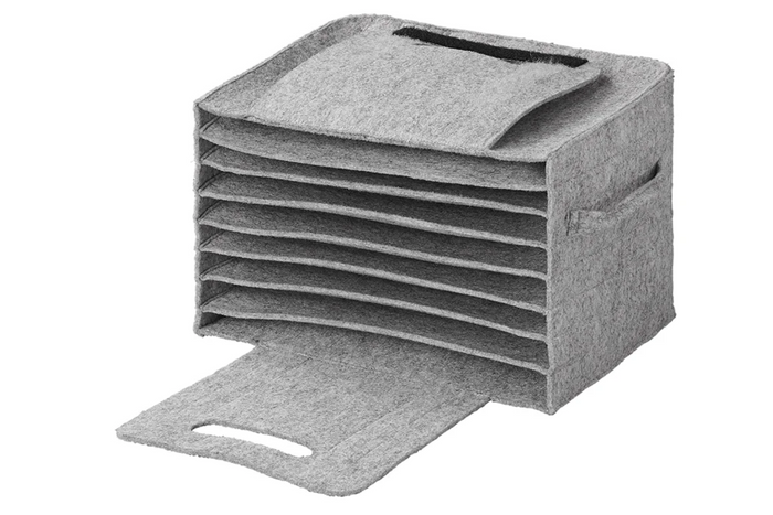 ProPlus 761475V01 tallerkenholder for campingvogn, filt, for 10 tallerkener