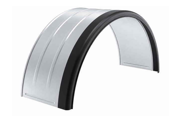 Dobbelskjerm for tilhenger 15-16" DOMAR DK7115 hjulbue 880/400mm metall med gummikant