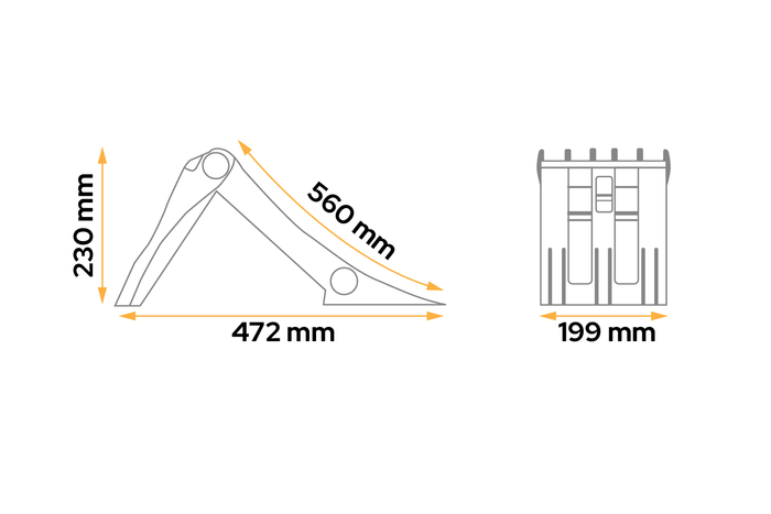 LOKHEN ORIGAMY sammenleggbar hjulkloss 56 t: 230 mm / sett med håndtak