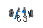 Sett med to HILLS 3m/25mm/1t transportbelter med strammer og to 0,45m seler for sikring av motorsykkelen