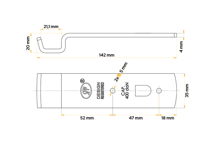 STEELPRESS Z-01A sidefesteholder for tilhengerfeste