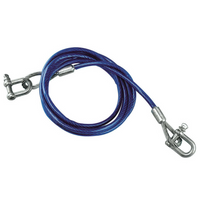 Slepetau med sjakler LAMPA ståltau 3,5m/8mm/5t blå