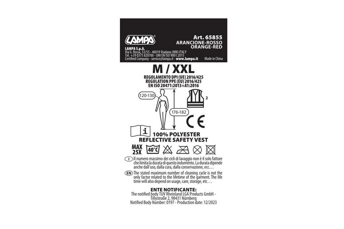 LAMPA Redningsvest refleksvest universal M-XXL