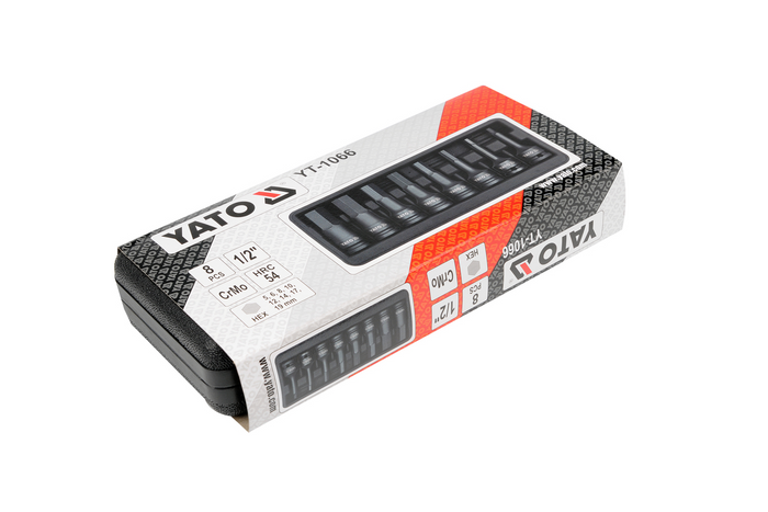 YATO YT-1066 sekskantmuttertrekkere piper 6-19mm 8 stk.