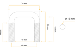 U-bolt med muttere og skiver M12 60/48/60