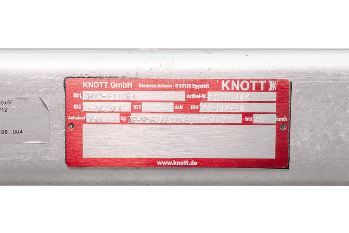 KNOTT VGB13 bremseaksel for tilhenger / bergingsbil 1350kg 1200mm 1570mm 5x112