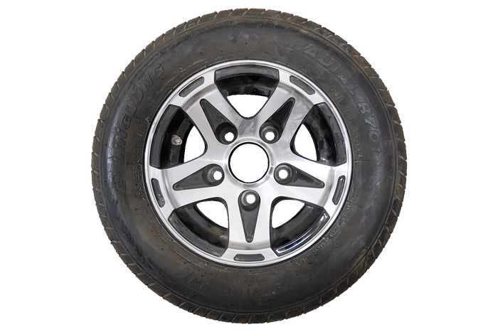UTSALG Forsterket felg for tilhenger LINGLONG DEKK 195/55 R10C 98/96N ALUMINIUMSFELG ENHETSHENGER 6Jx10" 5x112 ET:-4
