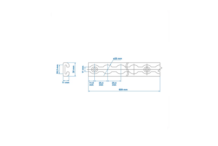 ProPlus 342174 lasteskinne for flyselskaper, lasteskinne i aluminium, 60 cm