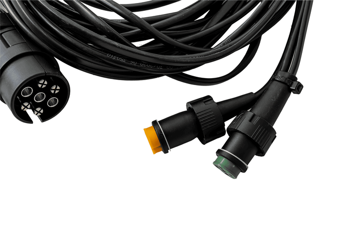 ASPÖCK elektrisk installasjon tilhenger sele 4,5 m 7-pins plugg bajonetter 2x 5-pins