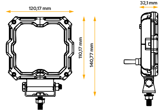LED-arbeidslampereflektor KAMAR X-SPIDER L0195 9xLED 1700lm