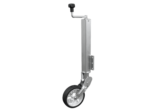 UNITRAILER automatisk støttehjul med håndtak 400 kg 60 mm 470-785 mm