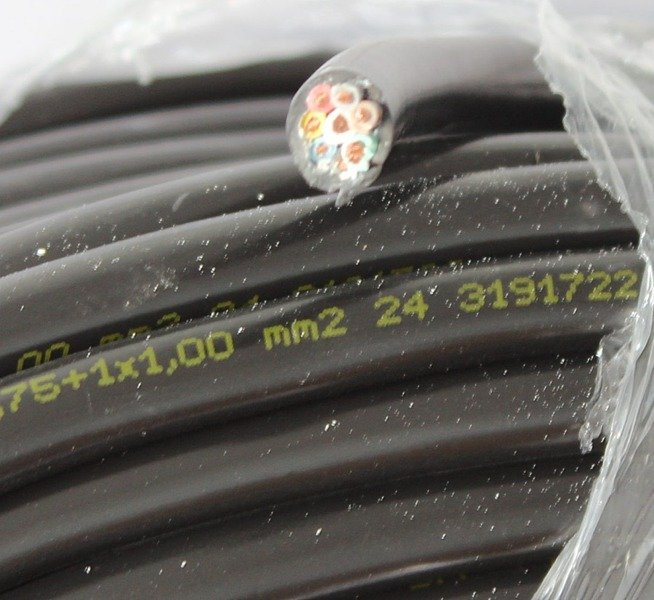 Elektrisk kabel HYBSZ YLY-S 7x0,75+1x1 åttekjernet - 1m