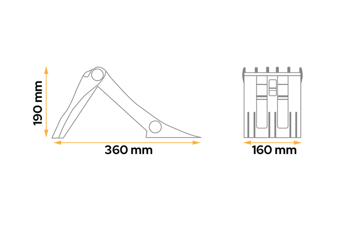 LOKHEN ORIGAMY 46 timers sammenleggbar hjulkloss: 190 mm / sett med håndtak