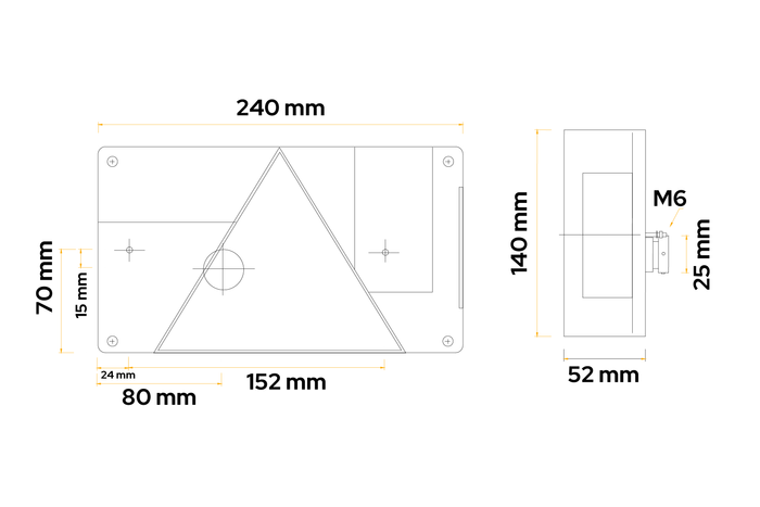 ASPÖCK Multipoint I baklykt, 6 funksjoner, høyre