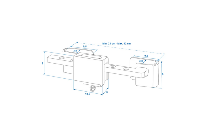 Tyverisikring for containerhenger ProPlus 381341V01 justerbar lås 23-42cm
