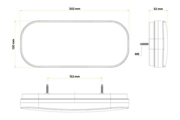FRISTOM FT-610 LED baklykt, 6 funksjoner, venstre
