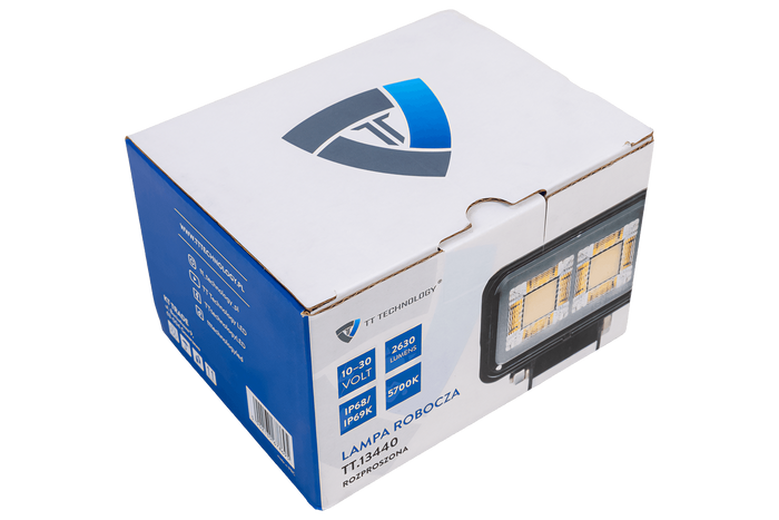 LED-arbeidslampereflektor TT TECHNOLOGY SVART TT.13440 40xLED 2630lm rektangulær