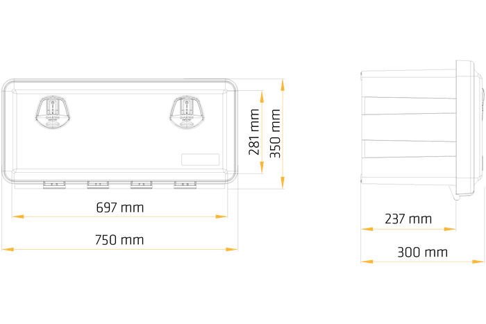 DAKEN 81105 JUST verktøykasse 750x350x300mm 48l