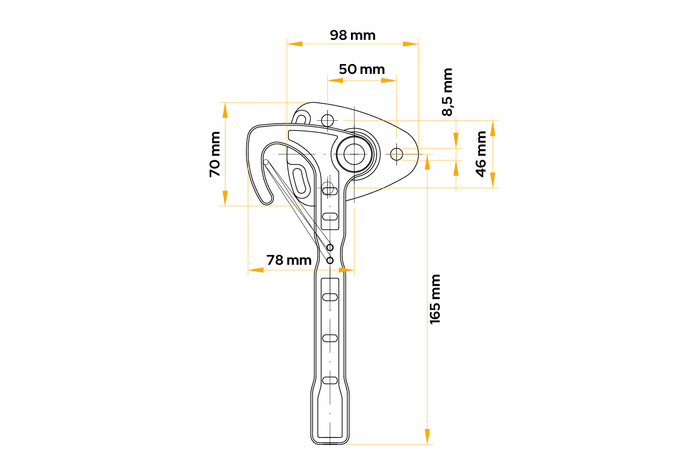 Venstre sidekrok WINTERHOFF WV 20-L tilhenger sidekroklukking
