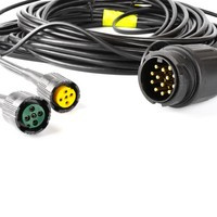 Kabel for tilhenger 13 pin 7 m - 13 pin plugg, 5 pin bajonett mantes