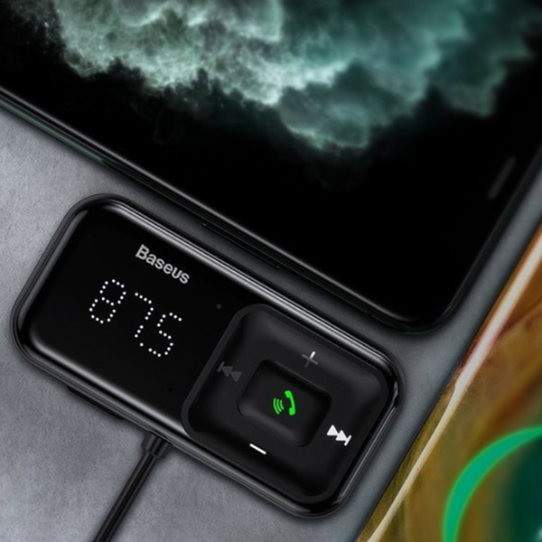FM-sender BASEUS T-type S-16 bluetooth 5.0 MP3 + billader 2x USB