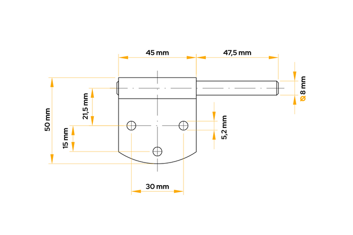WINTERHOFF BSCHG 50-8-A tilhengerhengselholder