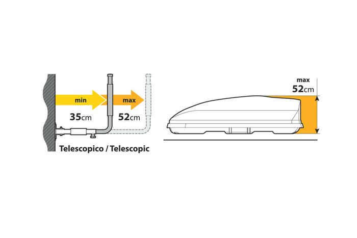 Veggfester for takbokser LAMPA TYPE 1 sidestøtte 35-52cm