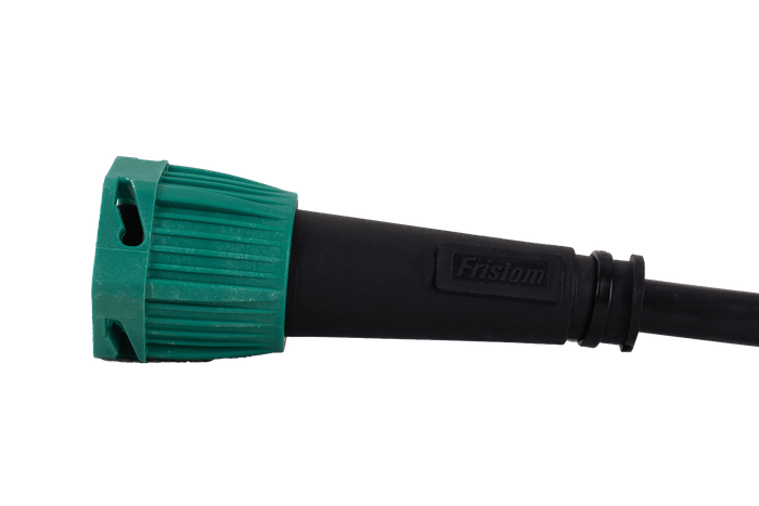 FRISTOM 6-PIN høyre bajonettplugg for tilhenger, grønn, med 1 m kabel