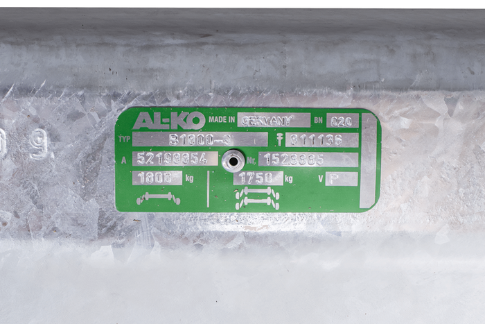 AL-KO EURO bremseaksel for tilhenger / bergingsbil 1800kg 1350mm 1850mm 5x112