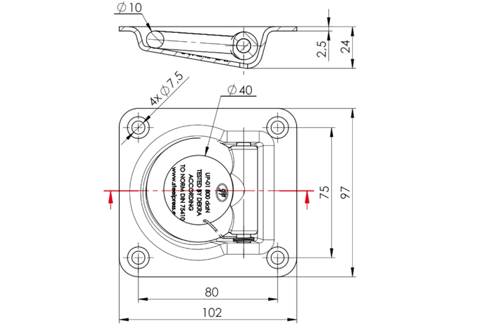 STEELPRESS UP-01 innfelt gulvholder, tilhengerlastfeste