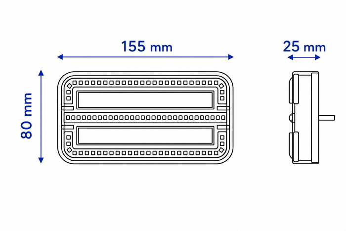 TT Technology TT.12028B-CAN LED baklykter 3 funksjoner CANBUS magnet venstre + høyre