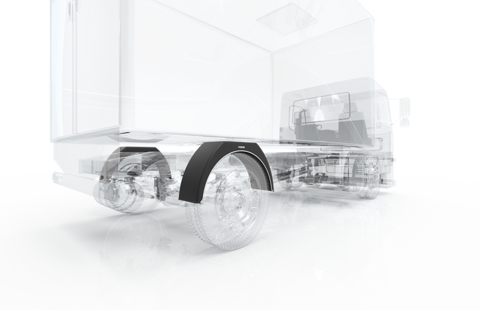 Sett med to skvettskjermer for en 14-17" tilhenger DOMAR DK3110 flate hjulbuer 870/260 mm