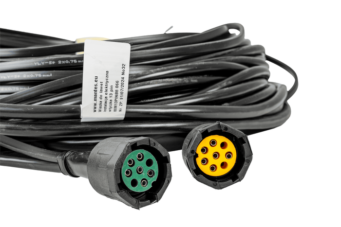 MANTES elektrisk installasjon tilhenger sele 8m 13 PIN PLUG BAJONET 2x 8 PIN