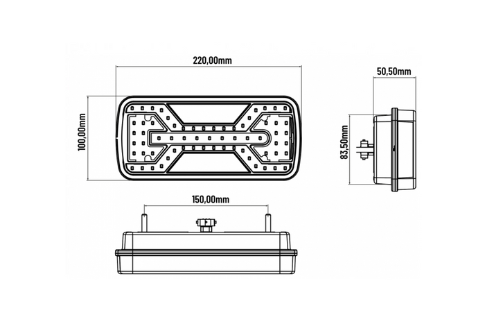 KAMAR X-SPIDER L2424 LED baklys 5 funksjoner universal