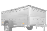 H-0 flat ramme med presenningsdeksel for UNITRAILER GARDEN TRAILER 264 KIPP tilhenger