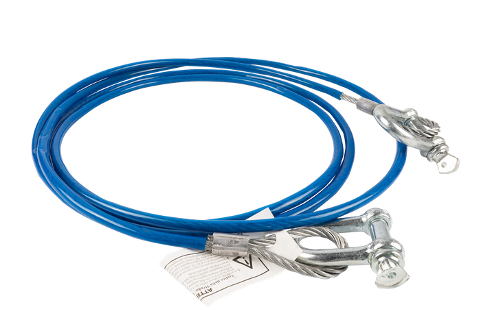 Slepetau med sjakler LAMPA ståltau 3,5m/6mm/3t blå