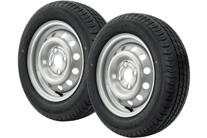 Sett med to hjul for tilhenger LINGLONG DEKK 155/70 R13 75N UNITRAILER FELG 4Jx13"H2 4x100 ET:30