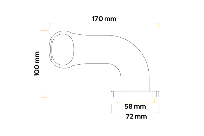 ASPÖCK SUPERPOINT II høyre markeringslampe på gummiarm