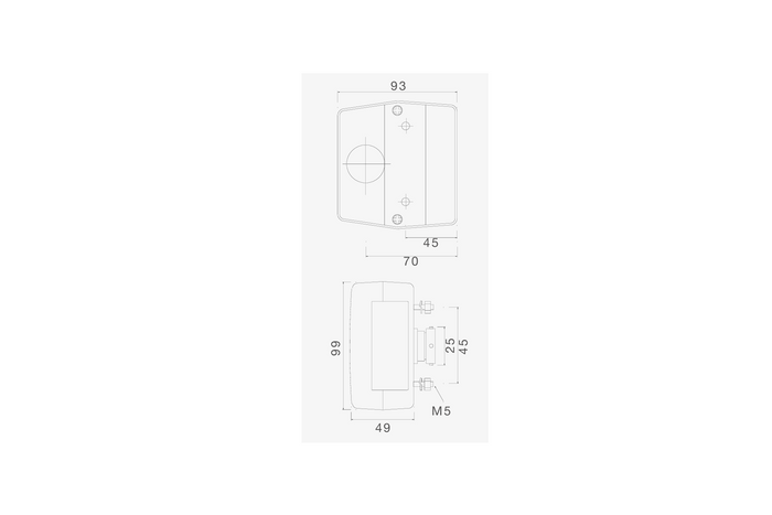 ASPÖCK MINIPOINT baklykt bajonett 5PIN 4 funksjoner universal